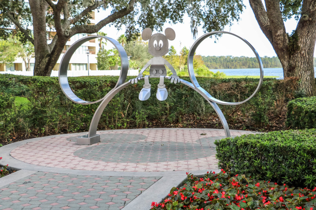 Disney DVC Bay Lake Tower outdoor Mickey Mouse sculpture