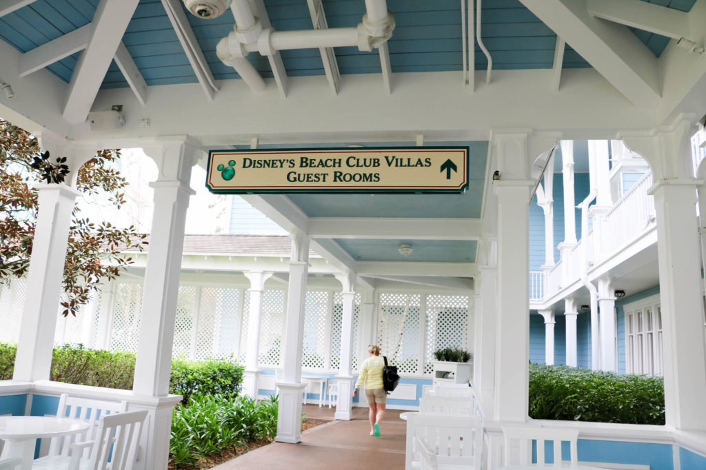 Disney DVC Beach Club Villas walkway to rooms