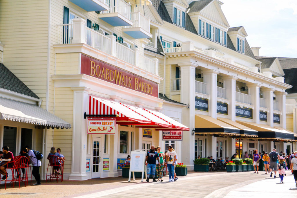 Disney DVC Boardwalk Villas bakery on a sunny day