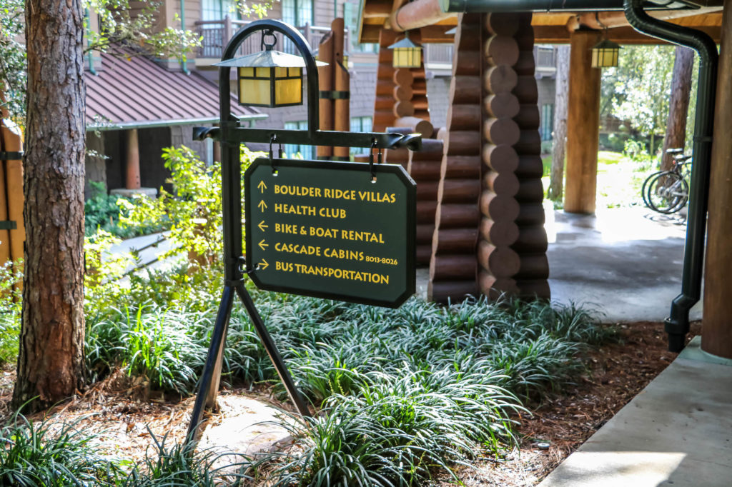 Disney DVC Boulder Ridge directional sign resort grounds