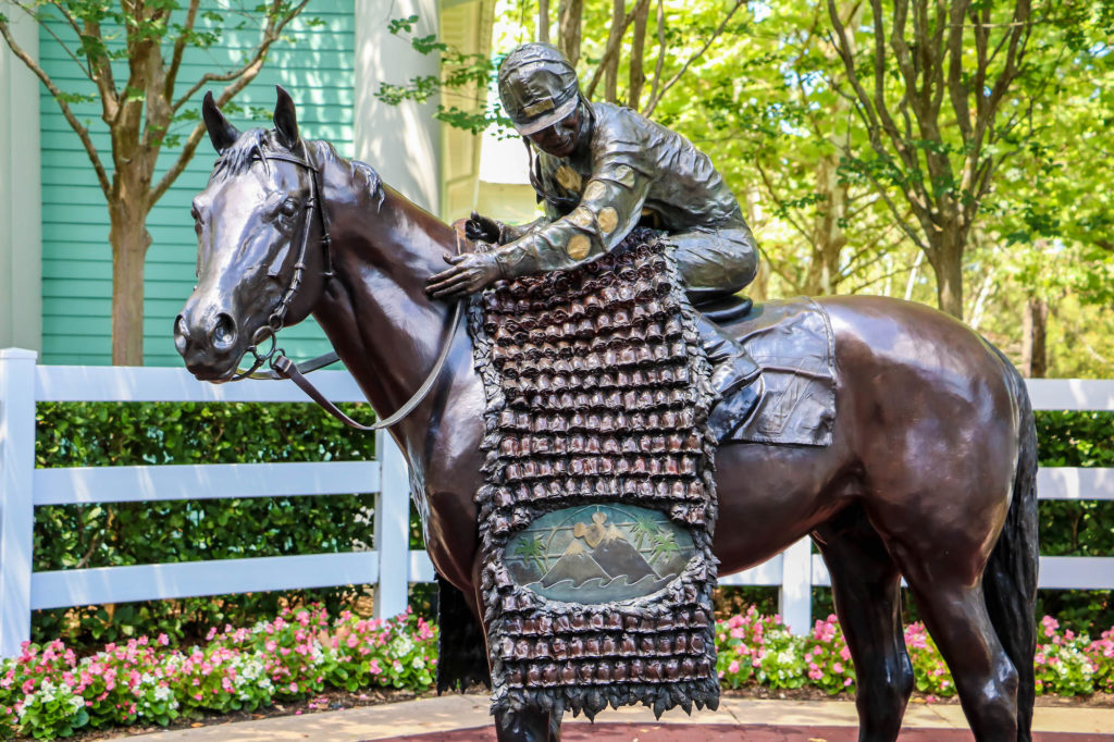 Disney DVC Saratoga Springs jockey on horse bronze statue